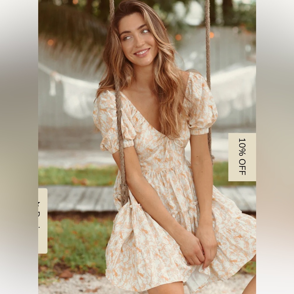 NWT KREWE DU Q Samos Honey Floral Dress - Picture 2 of 8